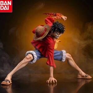 Figurine Luffy scène combat 18cm capitaine Mugiwara pose action