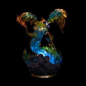Figurine LED Marco le Phoenix 18cm, commandant de Barbe Blanche, avec ailes flamboyantes et lumière intégrée