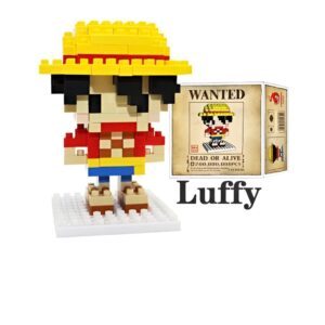 Figurine NanoBlock Monkey D. Luffy en pose dynamique, capitaine des Pirates au Chapeau de Paille