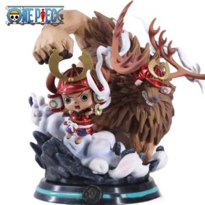 Figurine Chopper 14cm, pose dynamique, arc Wano Onigashima, socle inclus