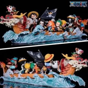 Figurine complète équipage Mugiwara sur dragon Chapeau de Paille