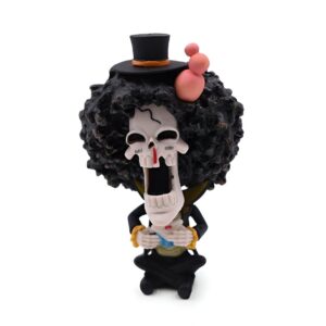Figurine POP Brook, musicien squelettique aux cheveux afro, chapeau haut-de-forme, violon en main