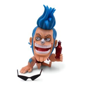 Figurine POP Franky, charpentier cyborg de l'équipage Mugiwara en costume bleu, 15 cm