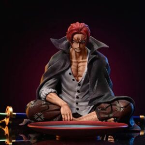Figurine Shanks le Roux assis pose contemplative cicatrice 15 cm One Piece