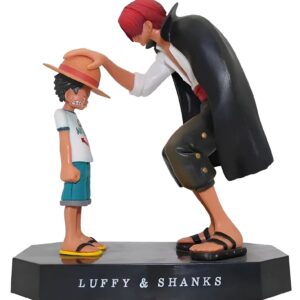 Figurine duo Shanks et Luffy chapeau de paille 20 cm PVC One Piece