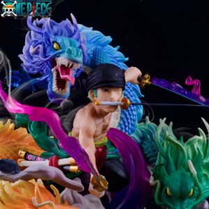 Figurine Roronoa Zoro bretteur avec trois dragons, One Piece
