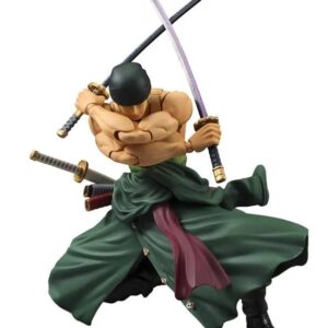 Figurine articulée Roronoa Zoro avec trois sabres et bandana noir