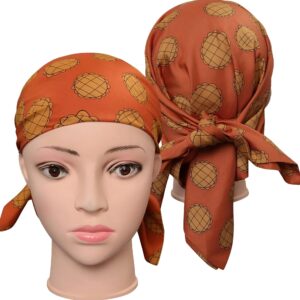 Foulard orange Nami motifs subtils One Piece coton