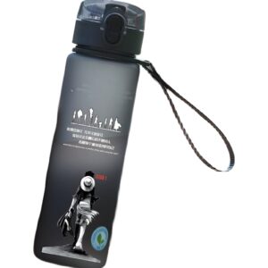 Gourde One Piece noire design en verre borosilicaté 550 ml