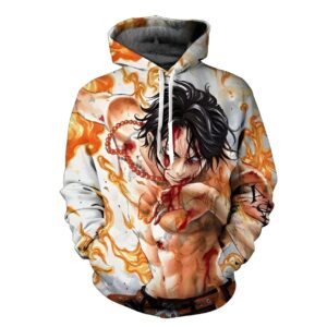 Hoodie Ace combat Marineford impression 3D polyester One Piece