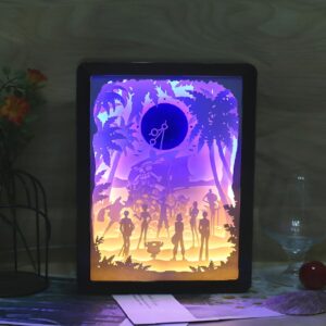 Horloge LED PVC 19,7 x 14,8 cm avec équipage Mugiwara, fonctionnement 12V, éclairage LED doux pour décoration