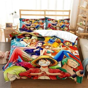 Housse de couette One Piece avec équipage Chapeau de Paille complet