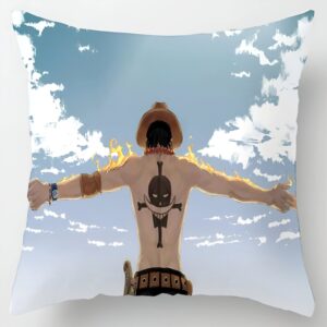Housse coussin Portgas D Ace tatouage One Piece décoration