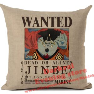 Housse de coussin 45x45 cm avec l'avis de recherche de Jinbe en polyester
