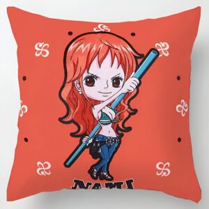 Housse de coussin Nami kawaii One Piece style manga