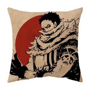 Housse de coussin polyester Dragon Katakuri One Piece, impression simple face, dimensions 45x45 cm
