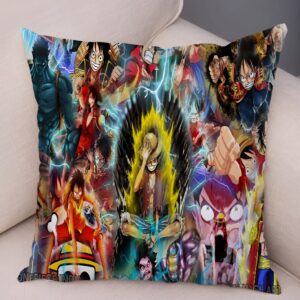 Housse coussin One Piece Luffy design électrique polyester 45x45 cm