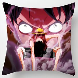 Housse de coussin 45x45 cm One Piece Luffy, impression polyester recto