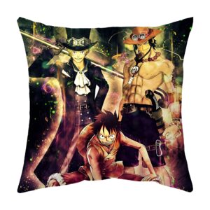 Housse coussin Sabo Luffy Ace trio frères manga One Piece 45x45 cm