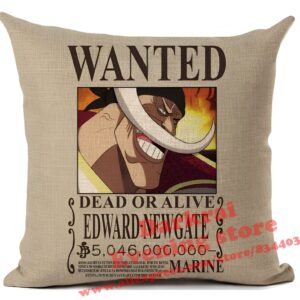 Housse de coussin Barbe Blanche Edward Newgate Avis de Recherche One Piece polyester 45x45 cm