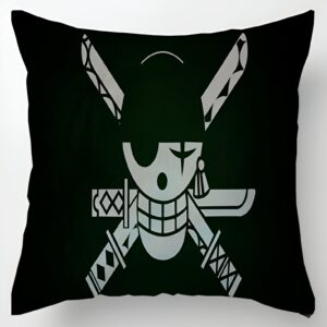 Housse de coussin Zoro drapeau pirate 45x45cm design distinctif