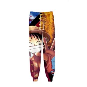 Jogging One Piece avec illustration de Luffy portant son chapeau de paille