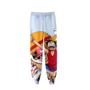 Pantalon jogging Luffy et Chopper équipage Mugiwara, vêtement One Piece confortable polyester