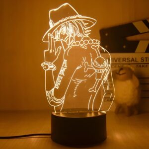 Lampe 3D Portgas D Ace Whitebeard veilleuse 18 cm One Piece