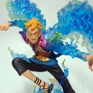 Figurine lampe LED Marco Phoenix 17cm avec lumière bleutée, commandant Barbe Blanche, décoration One Piece