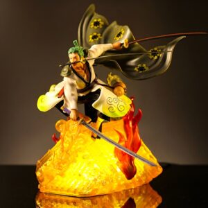 Figurine lampe LED Roronoa Zoro 28cm Trois Sabres, bretteur Mugiwara Grand Line, décoration One Piece
