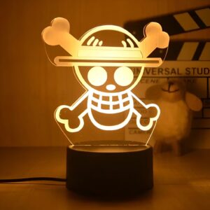 Lampe 3D Logo One Piece veilleuse LED 18 cm blanc chaud