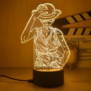 Lampe 3D Luffy panneau acrylique 18 cm Mugiwara One Piece