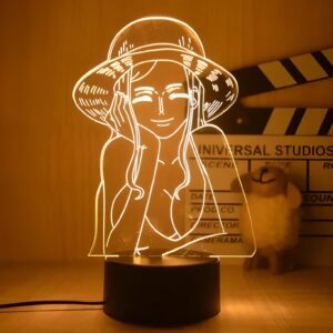 Lampe veilleuse 3D LED 18 cm représentant Nami en silhouette découpée au laser