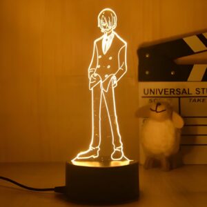 Lampe veilleuse 3D LED 18 cm en silhouette de Sanji Vinsmoke One Piece