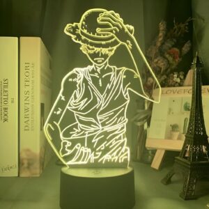 Lampe veilleuse LED Luffy acrylique gravé 16 couleurs One Piece