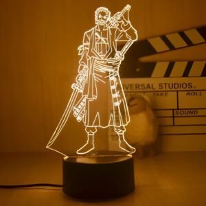 Lampe 3D Roronoa Zoro 18 cm veilleuse One Piece blanc chaud