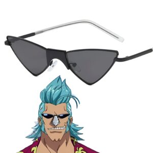Lunettes triangulaires noires style Franky cosplay One Piece