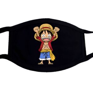 Masque tissu coton noir design Luffy transformation Gear Third One Piece