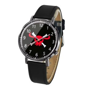 Montre Jolly Roger rouge mixte One Piece, esprit Mugiwara sobre