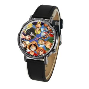 Montre One Piece collection personnages Mugiwara, cuir noir