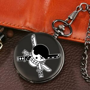 Montre de poche Jolly Roger Zoro rétro One Piece