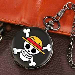 Montre de poche Jolly Roger Luffy symbole pirate One Piece