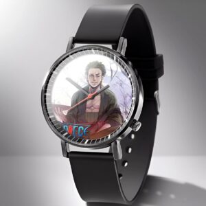 Montre avec cadran design Zoro et bracelet cuir synthétique noir