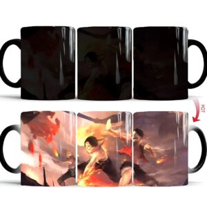Mug thermoréactif Marineford révélant Luffy, Ace et Marco