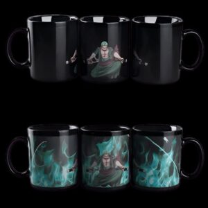 Mug thermoréactif Roronoa Zoro révélant l'épéiste lors du versement d'une boisson chaude