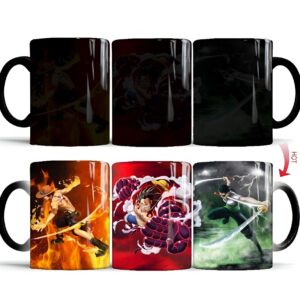 Mug thermoréactif révélant Luffy, Zoro et Ace sous la chaleur
