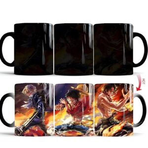Mug thermosensible affichant Sabo, Luffy et Ace sous la chaleur