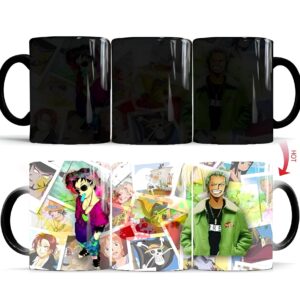 Mug thermosensible One Piece affichant l'équipage complet Mugiwara révélé à la chaleur