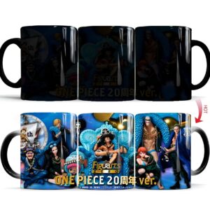 Mug thermosensible One Piece révélant Luffy en Roi des Pirates au contact de la chaleur