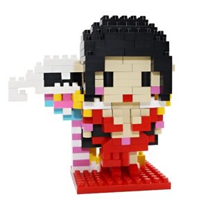 Figurine NanoBlock Boa Hancock 330 pièces, impératrice pirate de l'île l'Amazone Lily, représentation miniature détaillée avec finitions soignées